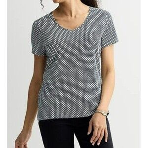 Croft & Barrow Women's Essential V-Neck Tee Size S, Navy NWT